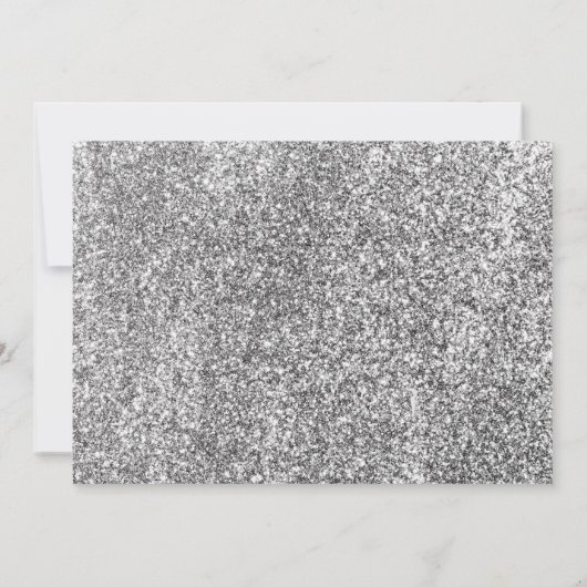 Elegant Silver Glitter script zwart Sweet 16 Kaart (Achterkant)