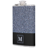 Elegant Silver Glitter Simulation Monogram Gift Ma Heupfles (Links)