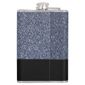 Elegant Silver Glitter Simulation Monogram Gift Ma Heupfles (Achterkant)