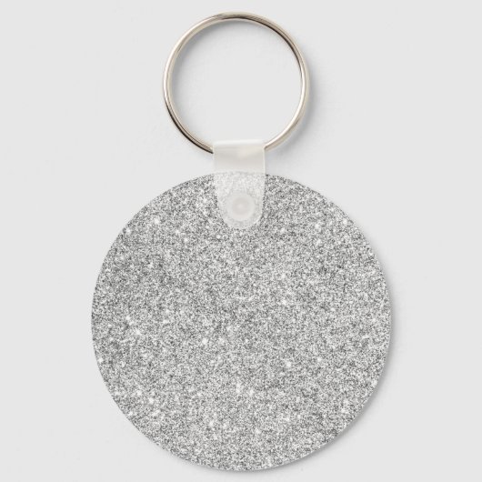 Elegant Silver Glitter Sleutelhanger (Voorkant)