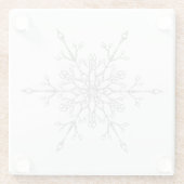 Elegant Silver Glitter Snowflake Kerstmis Glazen Onderzetter (Achterkant)