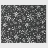 Elegant Silver Glitter Snowflake Patroon Kerstmis Cadeaupapier (Vlak)