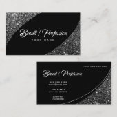 Elegant Silver Glitter Spark Eye Catching Mode Visitekaartje (Voorkant / Achterkant)