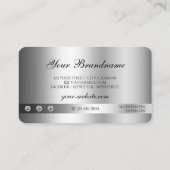 Elegant Silver Glitter Sparkle Jewels Logo Quality Visitekaartje (Achterkant)