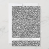 Elegant Silver Glitter Sparkle Quinceanera Kaart (Achterkant)