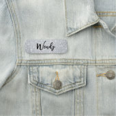 Elegant Silver Glitter Staff Name Tag  (In situ)
