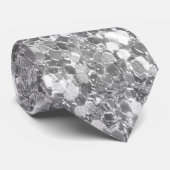 Elegant Silver Glitter Stropdas (Opgerold)