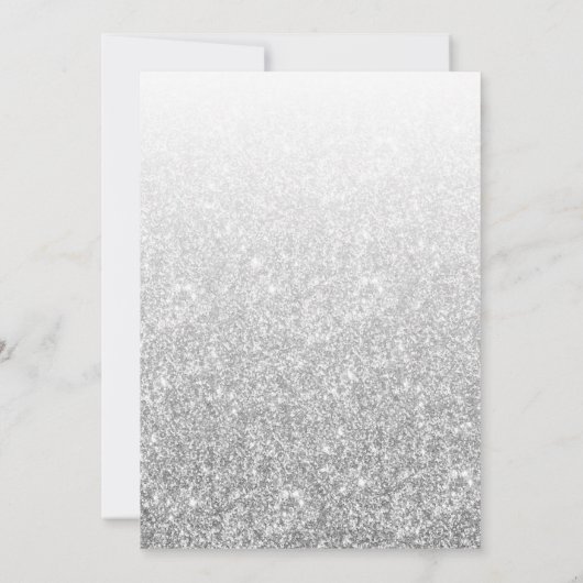 Elegant Silver Glitter Surprise Birthday Party Kaart (Achterkant)