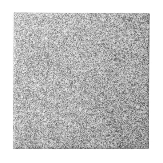 Elegant Silver Glitter Tegeltje (Voorkant)
