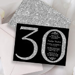Elegant Silver Glitter Typografie 30th Birthday Kaart<br><div class="desc">Geniet in stijl met deze trendy en elegante zilveren glitter 30th Birthday uitnodigingen. Het ontwerp is gemakkelijk te personaliseren en uw gasten zullen enthousiast zijn wanneer zij deze stijlvolle uitnodigingen ontvangen.</div>