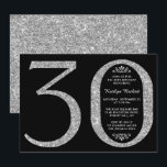 Elegant Silver Glitter Typografie 30th Birthday Kaart<br><div class="desc">Geniet in stijl met deze trendy en elegante zilveren glitter 30th Birthday uitnodigingen. Het ontwerp is gemakkelijk te personaliseren en uw gasten zullen enthousiast zijn wanneer zij deze stijlvolle uitnodigingen ontvangen.</div>