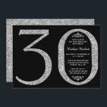 Elegant Silver Glitter Typografie 30th Birthday Kaart<br><div class="desc">Geniet in stijl met deze trendy en elegante zilveren glitter 30th Birthday uitnodigingen. Het ontwerp is gemakkelijk te personaliseren en uw gasten zullen enthousiast zijn wanneer zij deze stijlvolle uitnodigingen ontvangen.</div>