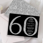 Elegant Silver Glitter Typografie 60th Birthday Kaart<br><div class="desc">Geniet in stijl met deze trendy en elegante zilveren glitter 60th Birthday uitnodigingen. Het ontwerp is gemakkelijk te personaliseren en uw gasten zullen enthousiast zijn wanneer zij deze stijlvolle uitnodigingen ontvangen.</div>