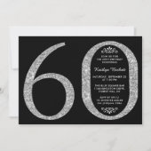 Elegant Silver Glitter Typografie 60th Birthday Kaart (Voorkant)