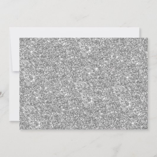 Elegant Silver Glitter Typografie 60th Birthday Kaart (Achterkant)