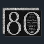 Elegant Silver Glitter Typografie 80th Birthday Kaart<br><div class="desc">Viel in stijl met deze trendy en elegante zilveren glitter 80th Birthday uitnodigingen. Het ontwerp is gemakkelijk te personaliseren en uw gasten zullen enthousiast zijn wanneer zij deze stijlvolle uitnodigingen ontvangen.</div>