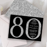 Elegant Silver Glitter Typografie 80th Birthday Kaart<br><div class="desc">Viel in stijl met deze trendy en elegante zilveren glitter 80th Birthday uitnodigingen. Het ontwerp is gemakkelijk te personaliseren en uw gasten zullen enthousiast zijn wanneer zij deze stijlvolle uitnodigingen ontvangen.</div>