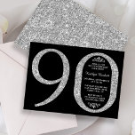 Elegant Silver Glitter Typografie 90th Birthday Kaart<br><div class="desc">Geniet in stijl met deze trendy en elegante zilveren glitter 90th Birthday uitnodigingen. Het ontwerp is gemakkelijk te personaliseren en uw gasten zullen enthousiast zijn wanneer zij deze stijlvolle uitnodigingen ontvangen.</div>