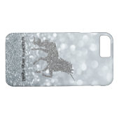 Elegant Silver Glitter Unicorn , Bokeh Case-Mate iPhone Case (Achterkant (Horizontaal))