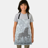 Elegant Silver Glitter Unicorn , Bokeh Schort (Insitu)