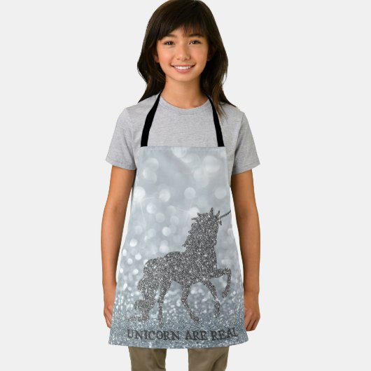 Elegant Silver Glitter Unicorn , Bokeh Schort (Insitu)