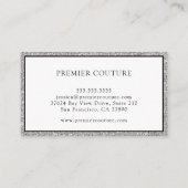 Elegant Silver Glitter Visitekaartje (Achterkant)