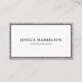 Elegant Silver Glitter Visitekaartje (Voorkant)