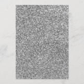 Elegant Silver Glitter Wedding Menu Kaart (Achterkant)