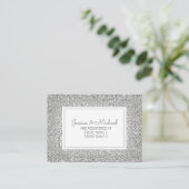 Elegant Silver Glitter Wedding Registry Informatiekaartje (Staand voorkant)
