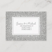 Elegant Silver Glitter Wedding Registry Informatiekaartje (Voorkant)