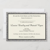 Elegant Silver Glitter Wedding Uitnodiging (Voorkant)