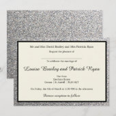 Elegant Silver Glitter Wedding Uitnodiging (Voorkant / Achterkant)