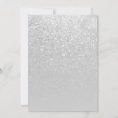 Elegant Silver Glitter Wedding Uitnodiging (Achterkant)