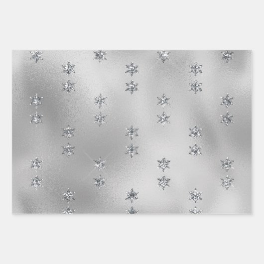 Elegant Silver Glitter Wrapping Paper Sheets (Voorkant 3)