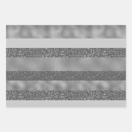 Elegant Silver Glitter Wrapping Paper Sheets (Voorkant 2)