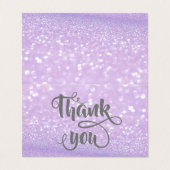 Elegant Silver Glittery Bokeh Hartelijk dank voor  Visitekaartje (Buitenkant ongevouwen)