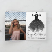 Elegant Silver Glittery Dress Afstudeerder Foto Kaart (Binnen)