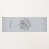 Elegant Silver Glittery Gem Yogamat (Achterkant (horizontaal))