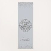 Elegant Silver Glittery Gem Yogamat (Voorkant)