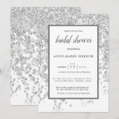 Elegant Silver Glittery Sparging Vrijgezellenfeest Kaart (Voorkant / Achterkant)