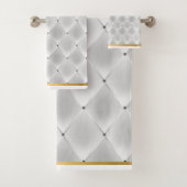 ELEGANT SILVER GOLD BATHROOM TOWEL SET BAD HANDDOEK (Insitu)