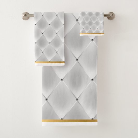 ELEGANT SILVER GOLD BATHROOM TOWEL SET BAD HANDDOEK (Insitu)