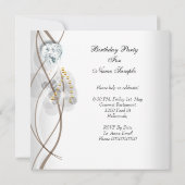 Elegant Silver Gold Champagne High Heels Party Kaart (Achterkant)