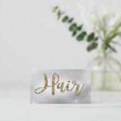 Elegant Silver / Gold Glam Haarstylist Appointment Afsprakenkaartje (Staand voorkant)