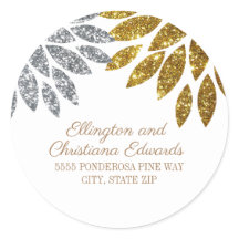 Elegant Silver Gold Glitter Floral White Kerstmis