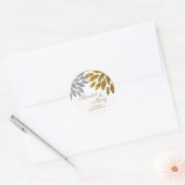 Elegant Silver Gold Glitter Floral White Kerstmis Ronde Sticker (Envelop)
