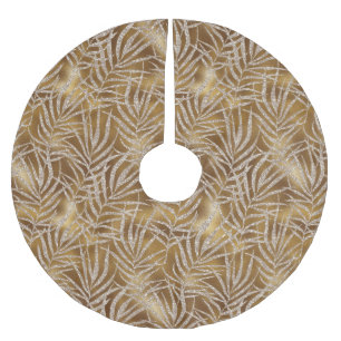Elegant Silver Gold Glitter Winter Foliage Luxe Kerstboom Rok