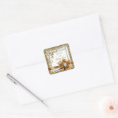 Elegant Silver Gold Jewel afbeelding Birthday Part Vierkante Sticker (Envelop)