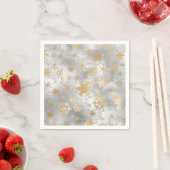 Elegant Silver Gold Kerstmis Snowflake Patroon Servet (Insitu)