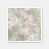 Elegant Silver Gold Kerstmis Snowflake Patroon Servet (Voorkant)
